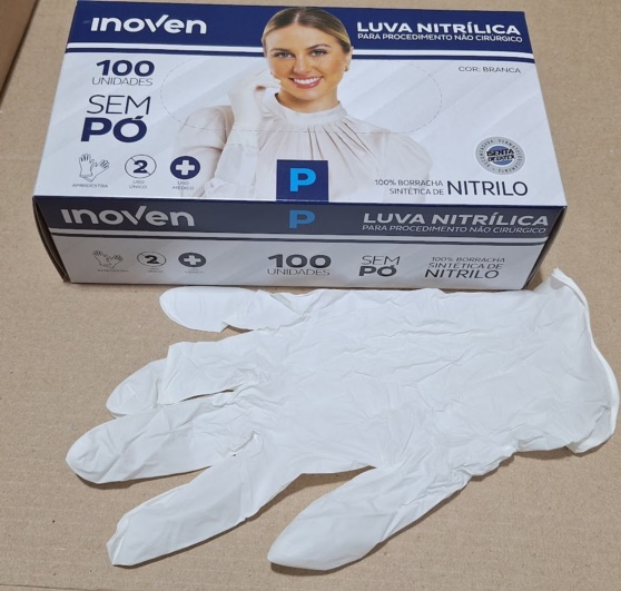 LUVA NITRILICA BRANCA C100 TAM. P